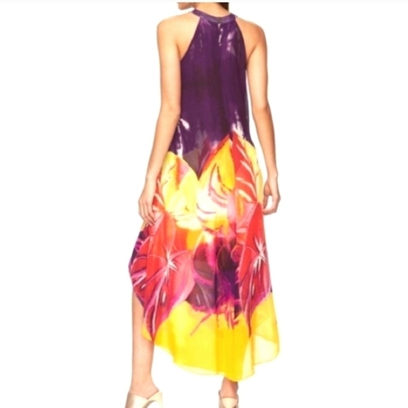 3/$25 Jennifer Lopez High-Low Abstract Halter Maxi Dress - Small - Picture 10 of 14